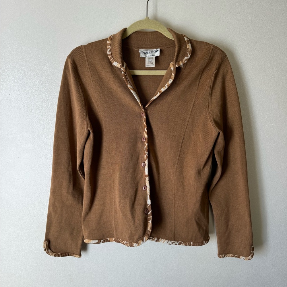 brown Pendleton button up sweater